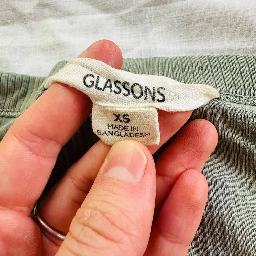 Glassons Organic Cotton Sage Green Fitted Cropped Long Sleeve - Picture 3 of 4